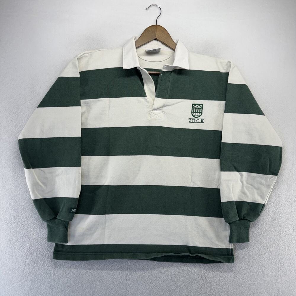 Vintage Darthmouth College Rugby Shirt Men's XL Green White Tuck Business 90s